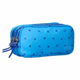 Bolso escolar portatodo liderpapel 2 compartimentos diseño 2 azul