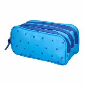 Bolso escolar portatodo liderpapel 2 compartimentos diseño 2 azul