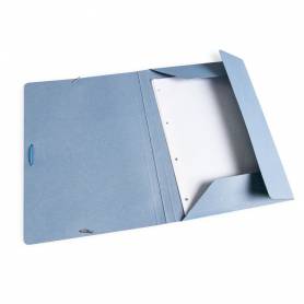 Carpeta liderpapel gomas folio 3 solapas carton pintado azul