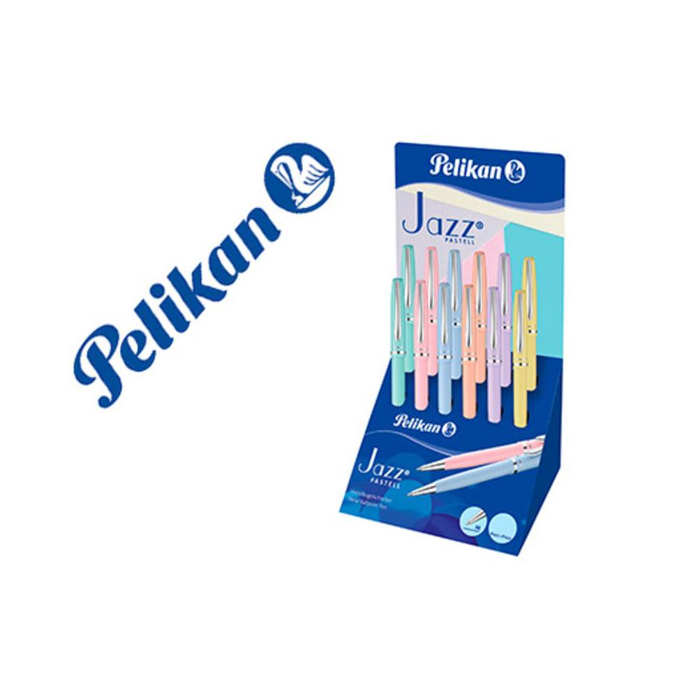 Boligrafo pelikan jazz pastel expositor de 12 unidades colores surtidos