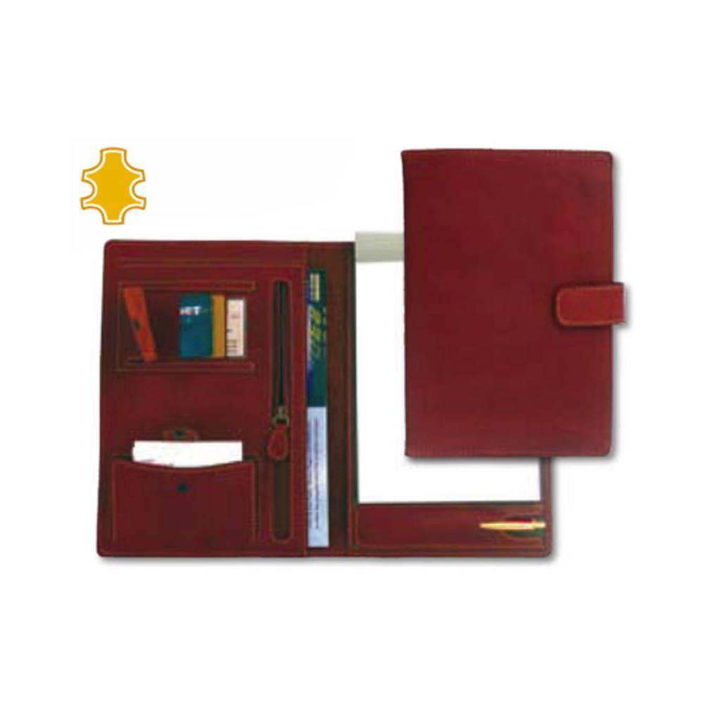 Carpeta portafolios q-connect artesania piel cuarto con broche 275x193 mm fabricada enubrique