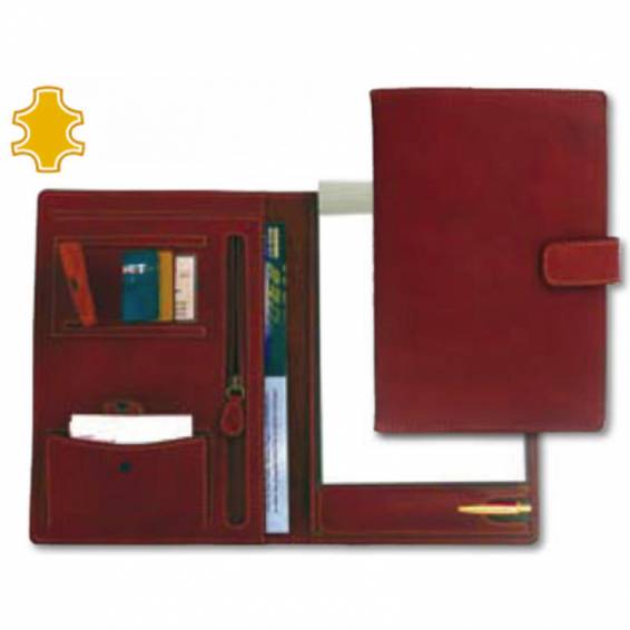 Carpeta portafolios q-connect artesania piel cuarto con broche 275x193 mm fabricada enubrique