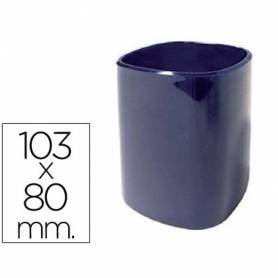 Cubilete portalapices q-connect azul opaco plastico diametro 80 mm alto 103 mm