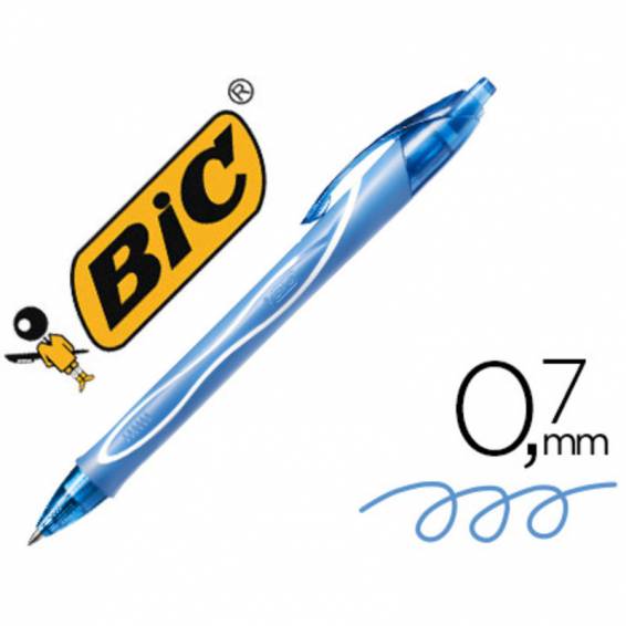 Boligrafo bic gelocity quick dry retractil tinta gel turquesa punta de 0,7 mm