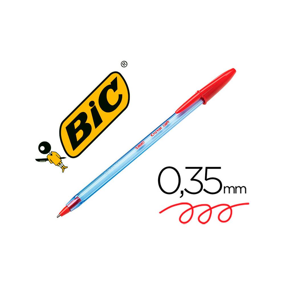 Boligrafo bic cristal soft rojo punta de 1,2 mm