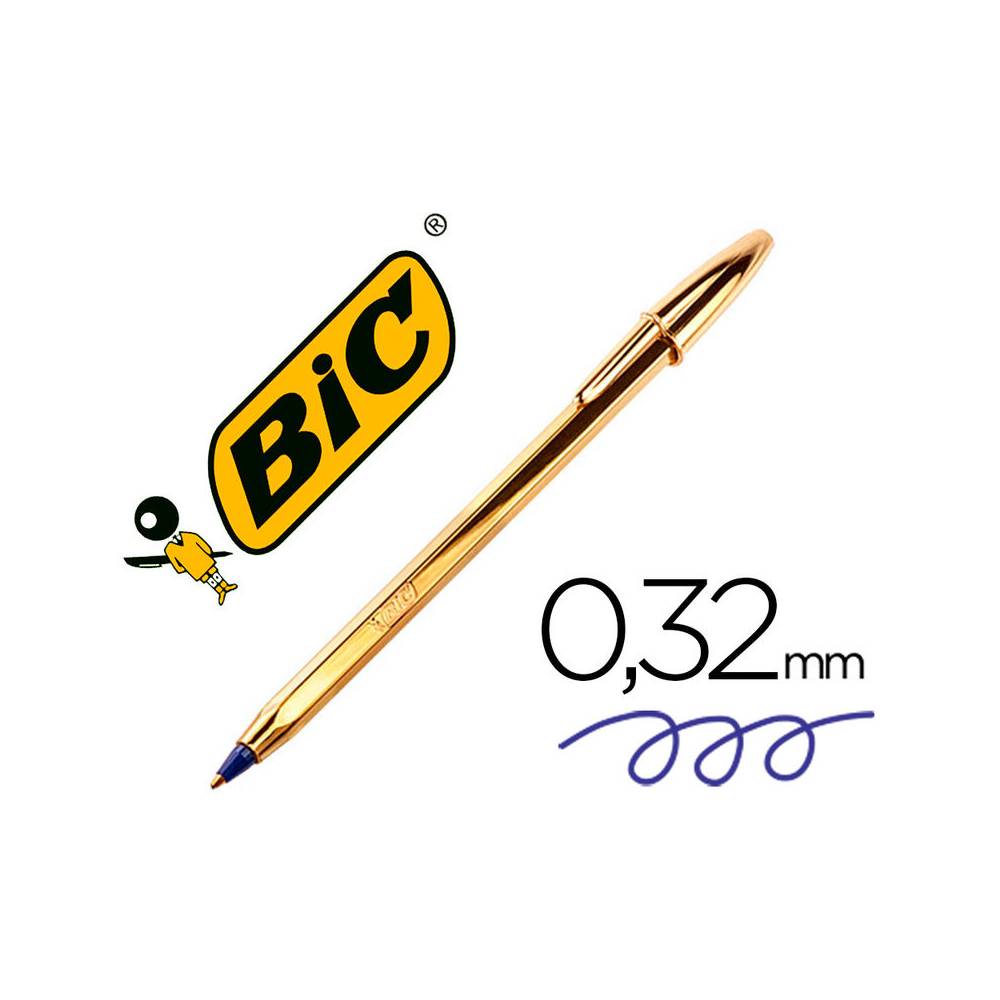 Boligrafo bic cristal celebration oro tinta azul unidad