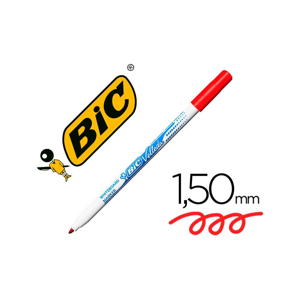 Rotulador bic velleda fino para pizarra rojo punta redonda 1 mm