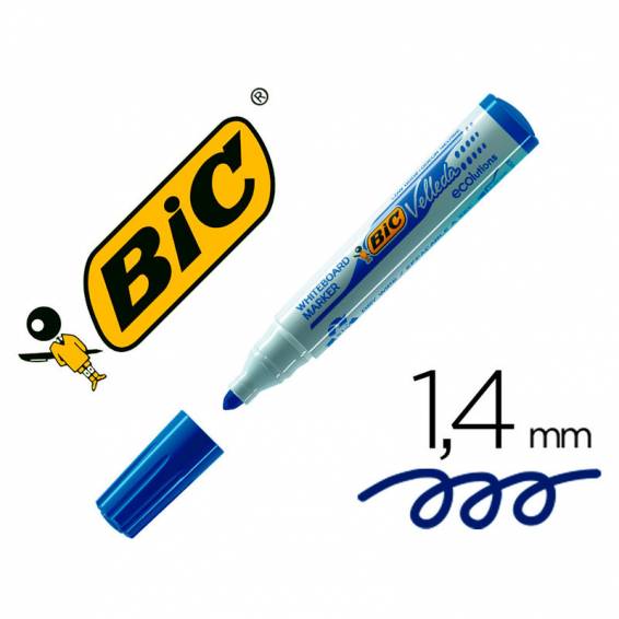 Rotulador bic velleda para pizarra azul punta redonda 1,3 mm