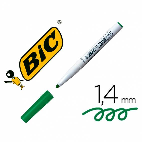 Rotulador bic velleda para pizarra verde punta redonda 1,4 mm