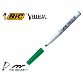 Rotulador bic velleda para pizarra verde punta redonda 1,4 mm