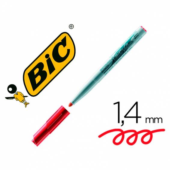 Rotulador bic velleda para pizarra rojo punta redonda 1,4 mm