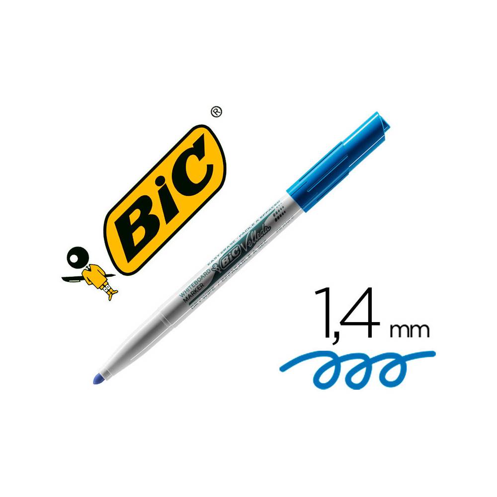 Rotulador bic velleda para pizarra azul punta redonda 1,4 mm