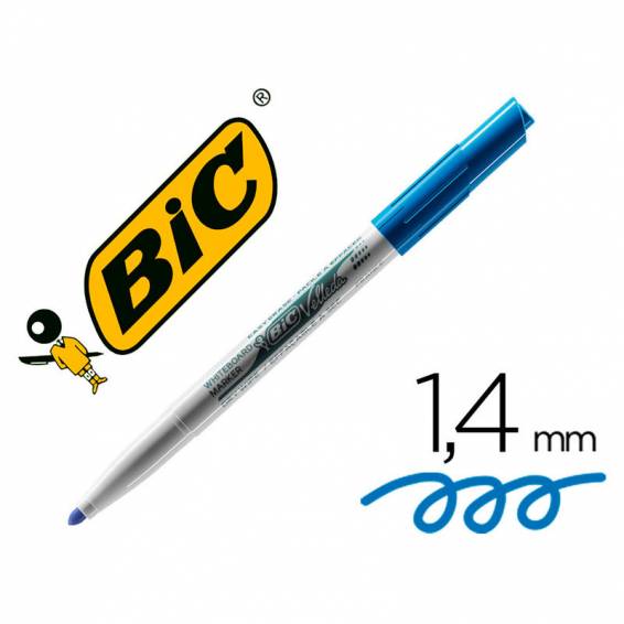 Rotulador bic velleda para pizarra azul punta redonda 1,4 mm