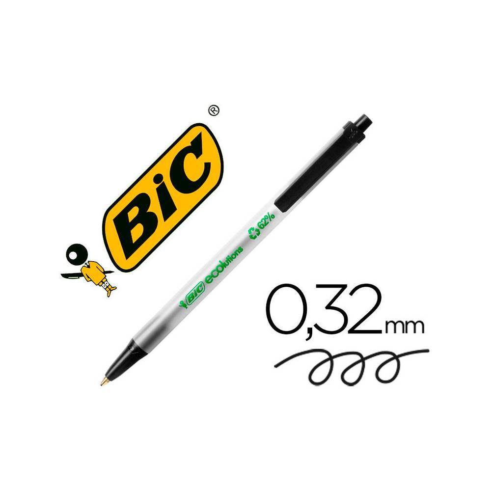 Boligrafo bic ecolutions clic stic negro