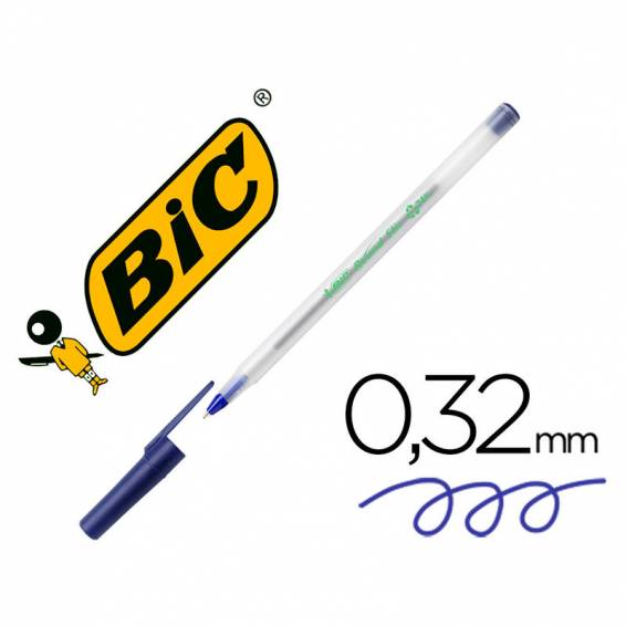 Boligrafo bic ecolutions round stic azul