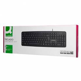 Teclado q-connect con cable 1,35 mt color negro - KF10075