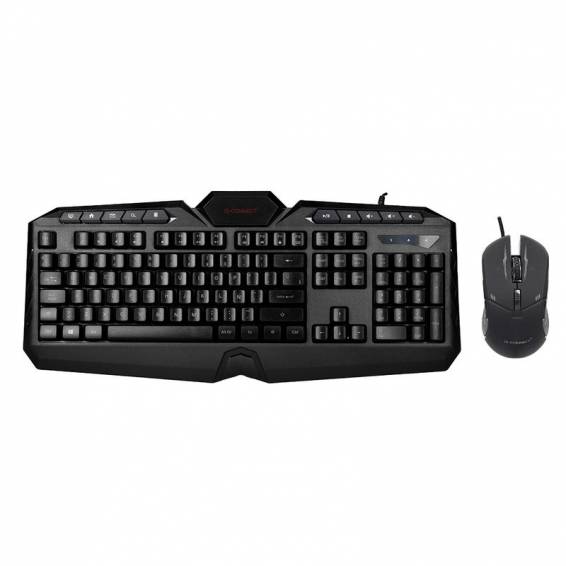 Set teclado y raton q-connect gaming con cable e iluminacion led color negro - KF10080