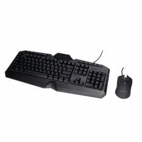 Set teclado y raton q-connect gaming con cable e iluminacion led color negro - KF10080