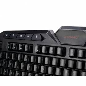 Set teclado y raton q-connect gaming con cable e iluminacion led color negro - KF10080