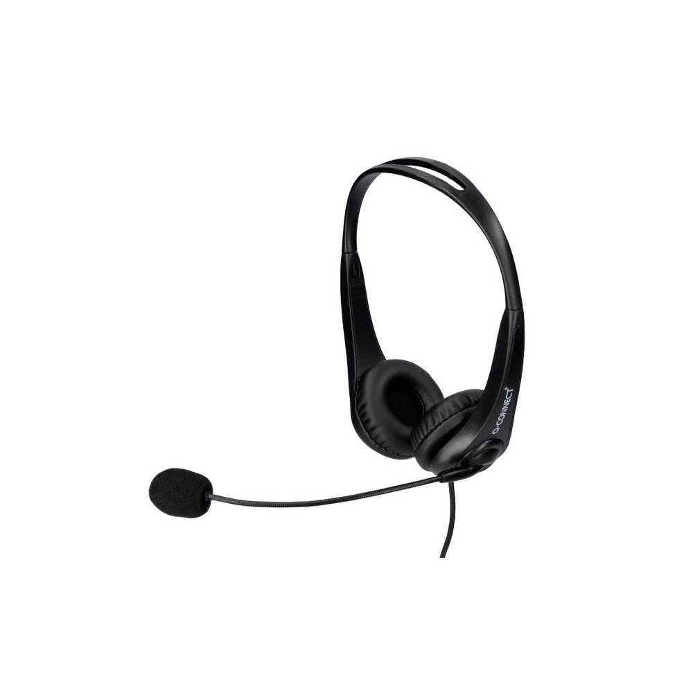 Auricular q-connect biaural diadema con microfono y control de volumen conexion usb color negro - KF10088