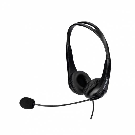 Auricular q-connect biaural diadema con microfono y control de volumen conexion usb color negro - KF10088