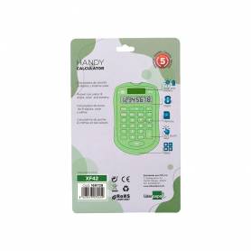 Calculadora liderpapel bolsillo xf42 8 digitos solar y pilas color verde 94x59,5x10,5mm - XF42