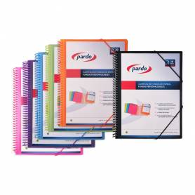 Carpeta pardo escaparate con espiral 20 fundas folio personalizable color lila - 842005