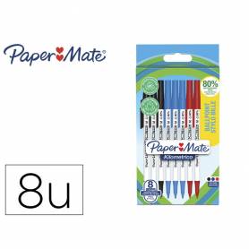 Boligrafo paper mate kilometrico punta 1 mm plastico reciclado 80% blister de 3 negros   3 - 2187680