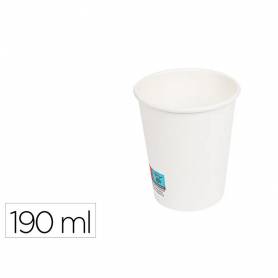 Vaso de papel blanco bunzl reciclable pefc 190 ml apto bebidas frias y calientes paquete de 50 unidades - 34514