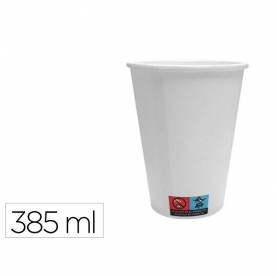 Vaso de papel blanco bunzl reciclable pefc 385 ml apto bebidas frias y calientes paquete de 50 unidades - 33187