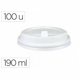 Tapa para vaso bunzl 190 ml poliestireno con orificio paquete de 100 unidades - 20506