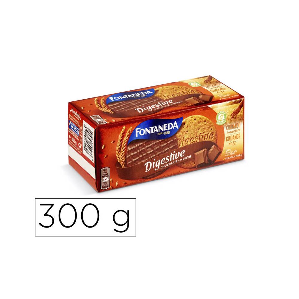 Galleta fontaneda digestive chocolate con leche fibra caja de 300 gr - 45092