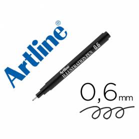 Rotulador artline calibrado micrometrico negro illustration pen ek-286iln punta poliacetal 0,6mm - EK-286ILN