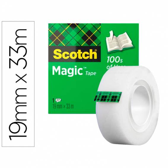 Cinta adhesiva scotch-magic invisible 33 mt x 19 mm