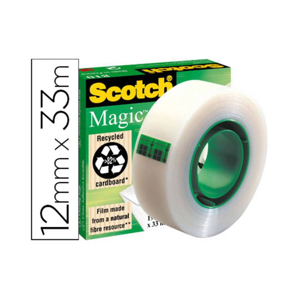 Cinta adhesiva scotch magic invisible 33 mt x 12 mm