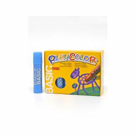 Tempera solida playcolor basic one 10 gr azul claro caja de 12 unidades - 10881