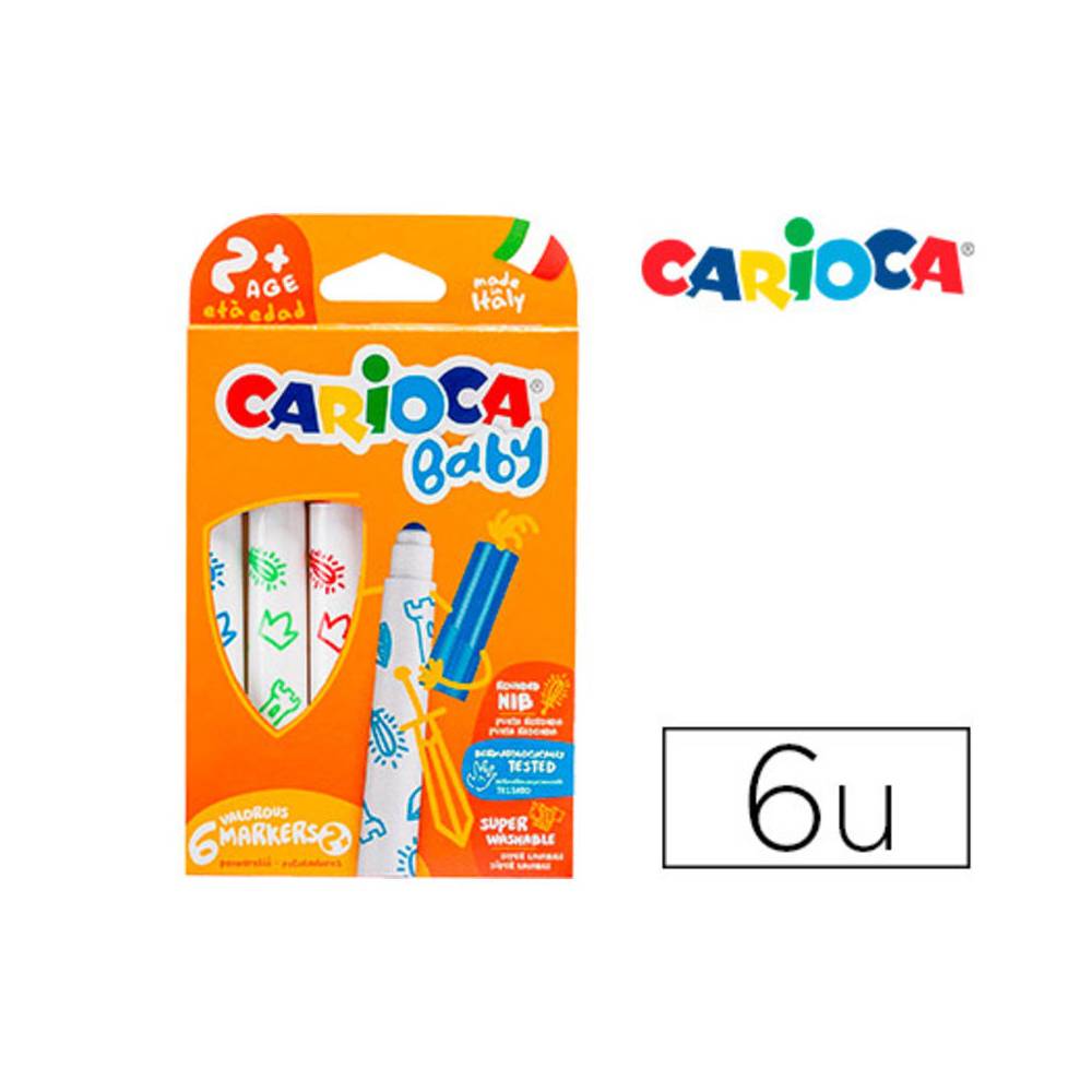 Rotulador carioca baby 2 años caja 6 colores surtidos