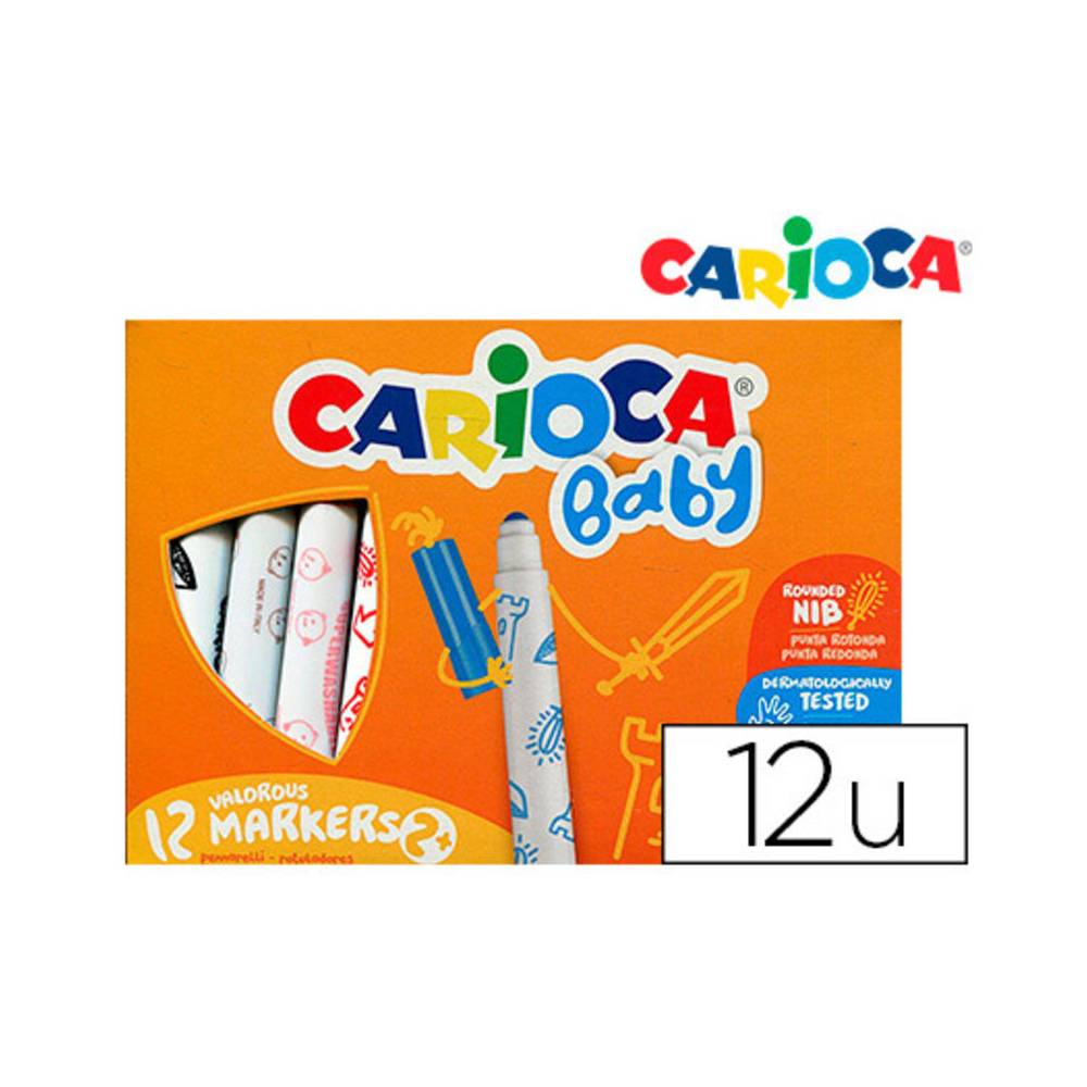 Rotulador carioca baby 2 años caja 12 colores surtidos