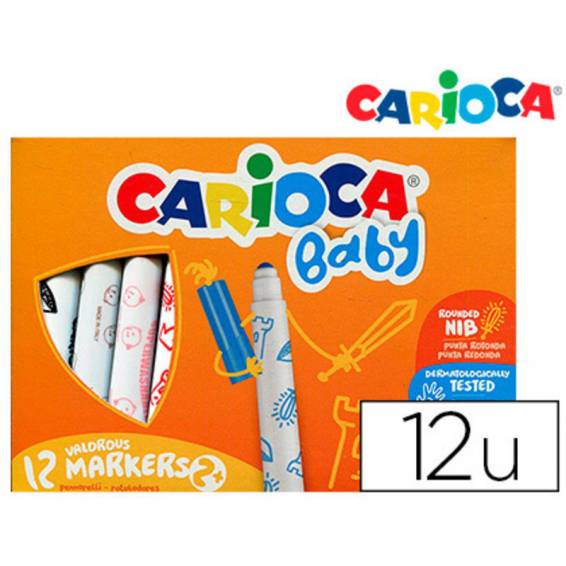 Rotulador carioca baby 2 años caja 12 colores surtidos