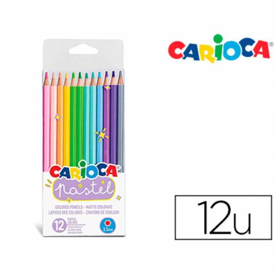 Lapices de colores carioca pastel blister de 12 colores surtidos