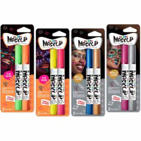 Barra de maquillaje carioca mask up neon / metallic expositor 12 blister de 2 barras colores surtidos