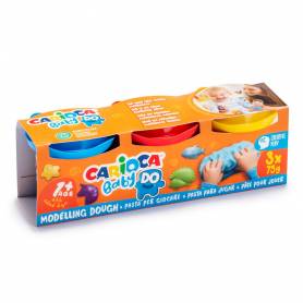 Pasta de modelar carioca baby dough bote 75 g set de 3 colores surtidos