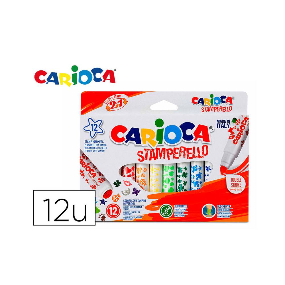 Rotulador carioca stamperello caja 12 unidades colores surtidos