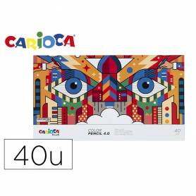 Lapices de colores carioca plus 4.0 caja premium de 40 unidades colores surtidos