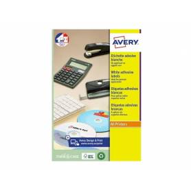 Etiqueta adhesiva avery blanca brillante laser 210x297 mm caja de 40 unidades - L7767-40