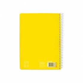 Cuaderno espiral liderpapel di n a5 pautaguia tapa blanda 40h 75 gr cuadro pautado 5mm color amarillo - BC118