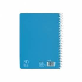 Cuaderno espiral liderpapel di n a5 pautaguia tapa blanda 40h 75 gr cuadro pautado 5mm color azul - BC119