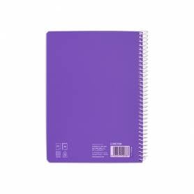 Cuaderno espiral liderpapel di n a5 pautaguia tapa blanda 40h 75 gr cuadro pautado 5mm color lila - BC120