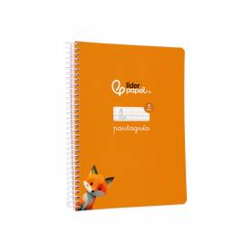 Cuaderno espiral liderpapel di n a5 pautaguia tapa blanda 40h 75 gr cuadro pautado 5mm color naranja - BC121