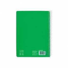 Cuaderno espiral liderpapel di n a5 pautaguia tapa blanda 40h 75 gr cuadro pautado 5mm color verde - BC123